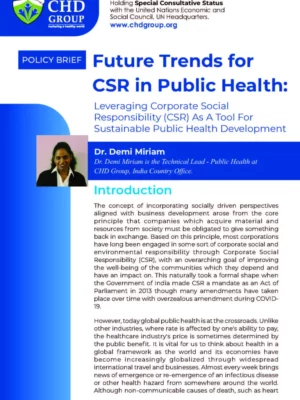 Leveraging Corporate Social Responsibility (CSR) As A Tool For Sustainable Public Health Development